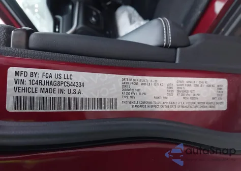 2023 Jeep Grand Cherokee Altitude 4X4 z USA, uszkodzony, nr VIN 1C4RJHAG8PC544334